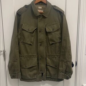 J. Crew “Broken In” Military Field Jacket, Olive Drab